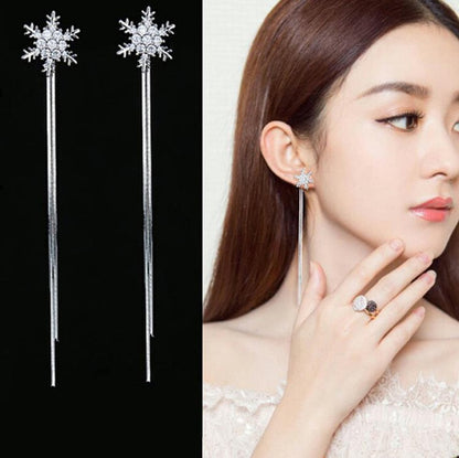 2020 New Gold Color Long Crystal Tassel Dangle Earrings for Women Wedding Drop Earring Fashion Jewelry Gifts