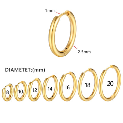 2022 New Simple Stainless Steel Small Hoop Earrings for Women Men Cartilage Ear Piercing Jewelry Pendientes Hombre Mujer